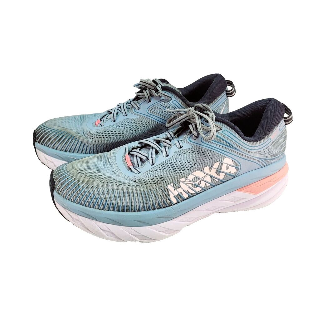 Hoka One One Bondi 7 Blue Fog 9.5 Womens Running Shoes No Inserts, Used sneakers